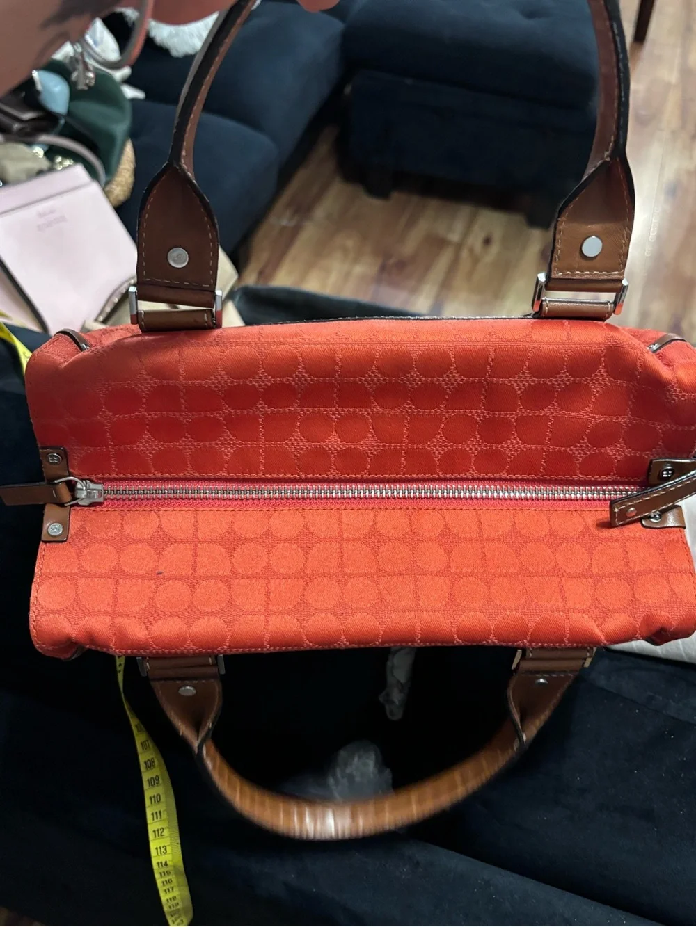 kate spade Orange Tote with Brown Leather Handles